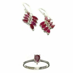 ♥️Adorable Fine Ruby Ring &Earring Set